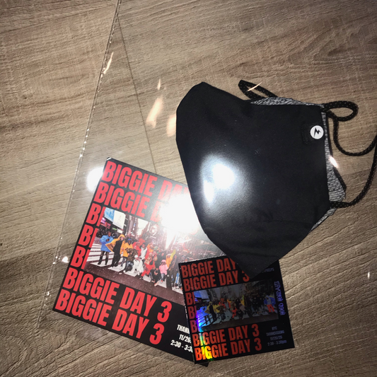 Marmot Face Mask x Biggie Day 3 Embroidered - Black/White